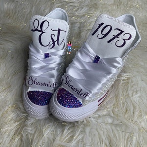 Bling Converse, Birthday Converse, Chucks and Pearls, Wedding Converse, Custom Converse, Bling Chucks, Bling All Star, Birthday Chucks