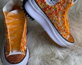 orange glitter converse