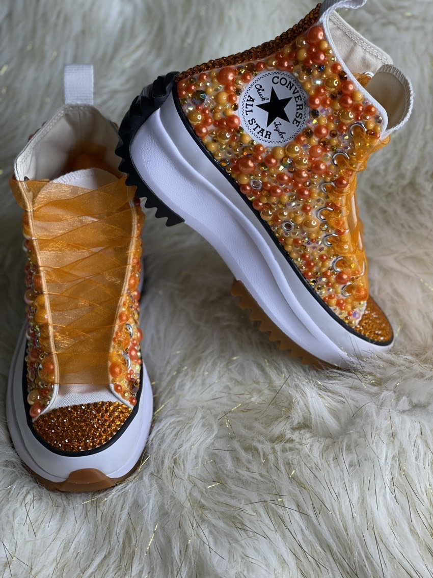 Orange Run Star Hike Converse - Etsy display picture 1