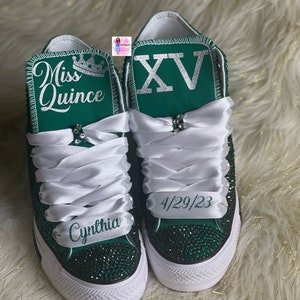 Bling High Top Converse, Personalized, Custom Bling Converse Sweet 16, Quinceañera