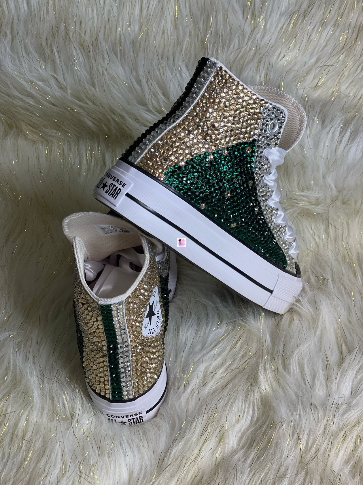 Bling Low Top Converse Women Personalized, Custom Bling Converse