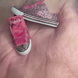 Breast Cancer (Breast Cancer Awareness) bling Converse-Bling Sneakers