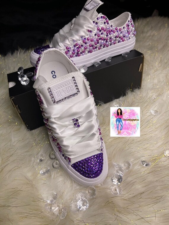purple bling converse
