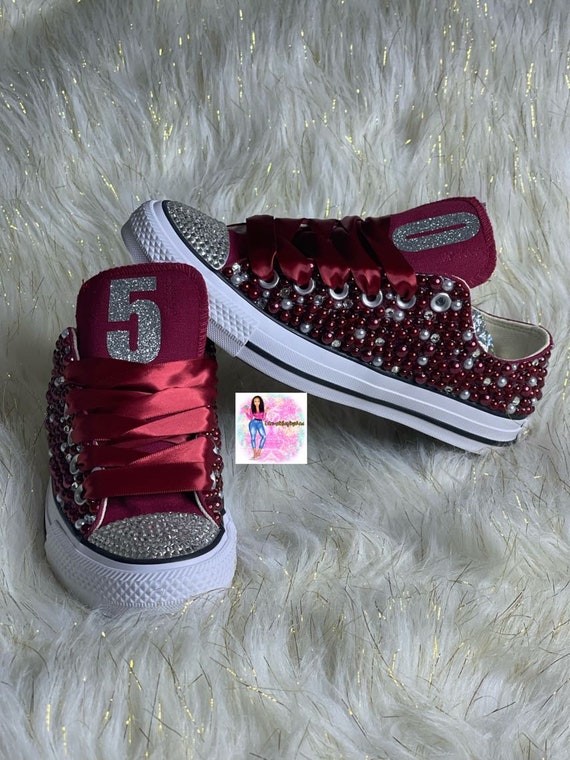 WOMEN Burgundy Bling Converse All Star Chuck Taylor Sneakers - Etsy WOMEN Burgundy Bling Converse All Star Chuck Taylor Sneakers - Etsy