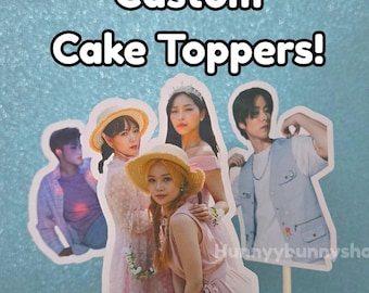 Kpop Cake Topper, Custom Cake Topper, kpop cake decor, personalized photo cupcake topper, kpop birthday party accessories, kpop food,
