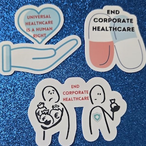End Corporate Healthcare Sticker, Universal Health Care Protest, healthcare reform stationary, Social Justice stickers, progressive
