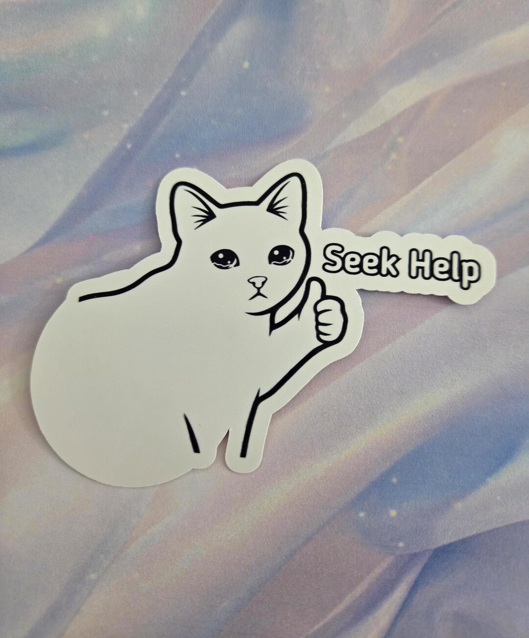 Get Help Sticker, Cute Animal Cat Stickers, Sarcastic Funny Gifts for ...