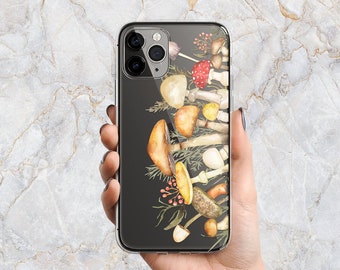 Magical Woodland Mushroom Phone Case in Clear - Fungi Plant - Cottagcore Forest - iPhone 14 Pro Max 13 mini 12 11 XS X XR SE Samsung S22 21