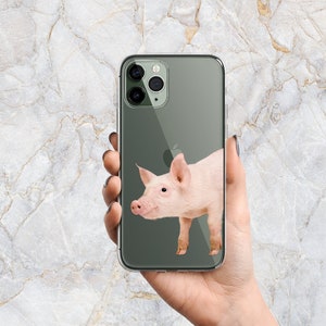 Pig Phone Case in Clear - Cute Animal Phone Case - iPhone 16 Pro Max 15 Pro 14 Pro 13 mini 12 11 Samsung S25 Ultra S24 Plus S23 S22 S21 S10