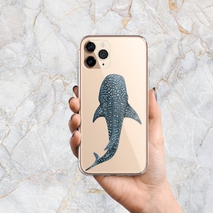 Whale Shark Phone Case in Clear - Realistic Ocean Animals - Sea Creatures - iPhone 15 Pro Max 14 Pro 13 mini 12 11 X Samsung S24 Ultra S23