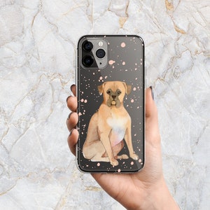 Cute Boxer Phone Case in Clear - Pet Dog Phone Case - Dog Mom - Gift For Dog Lovers - iPhone 14 Pro Max 13 mini 12 11 XS X XR Samsung S22