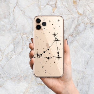 Zodiac Capricorn Phone Case in Clear - Celestial Constellations Astrology - iPhone 14 Pro Max 14 Plus 13 Pro 12 mini 11 XS XR SE Samsung S22