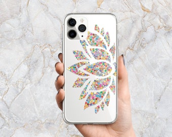 Lotus Flower Phone Case in Clear - Spiritual Wellness - Japanese Flower - iPhone 16 Pro Max 15 14 Pro 13 mini 12 Samsung S25 Ultra S24 S23