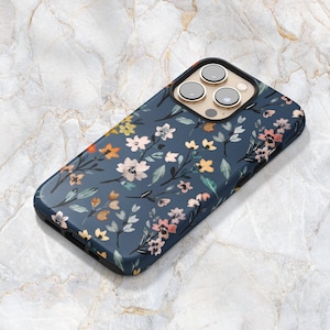 Pastel Floral Uneven Checkered Pattern iPhone 15 14 Rugged Case - Dubsnatch