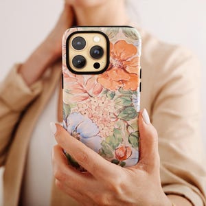 Summer Floral Phone Case in Vintage Aesthetic - Flower & Botanical Phone Case -iPhone 16 Pro Max 15 Plus 14 12 Samsung S25 Ultra S24 S23 S22