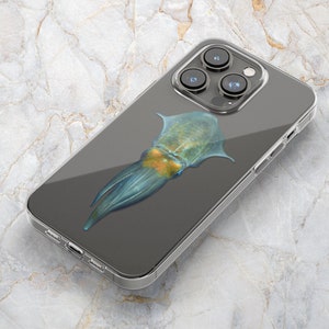 Firefly Squid Phone Case in Clear - Deep Sea Creature - Ocean Animal - iPhone 16 Pro Max 15 Plus 14 Pro 13 mini 12 Samsung S25 Ultra S24 S23