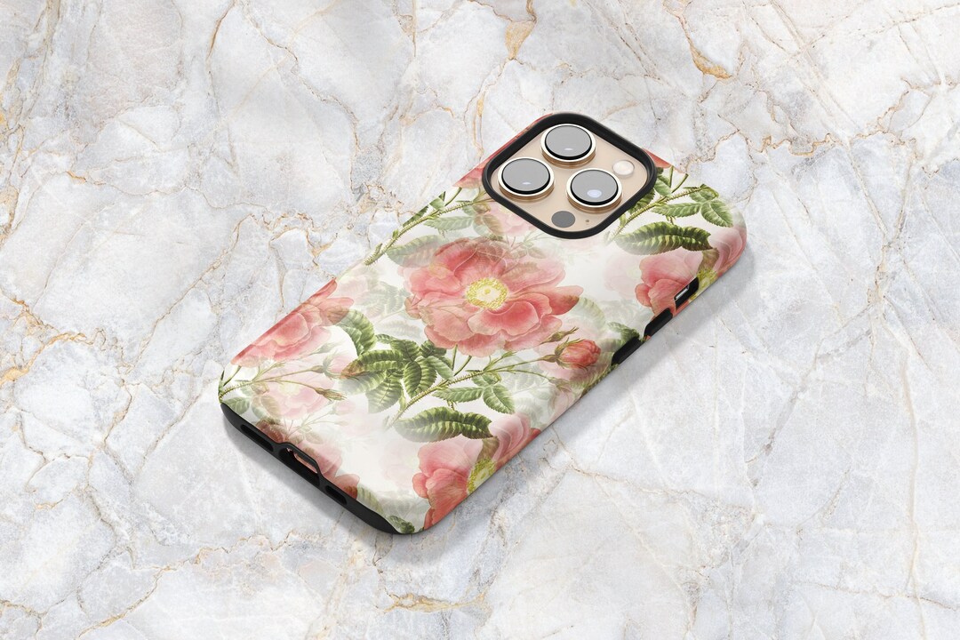 Vintage Rose Botanical Phone Case - Pink Floral Phone Case - Summer ...