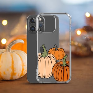 Fall Pumpkin Phone Case in Clear - Autumn Phone Case - Halloween - iPhone 15 Pro Max 14 Plus 13 Pro 12 mini 11 Samsung S24 Ultra S23 S22 S21