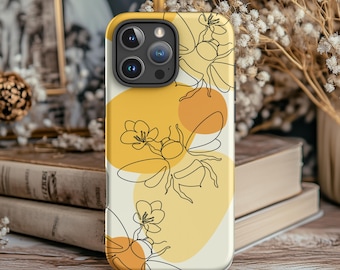Abstract Honey Bee Phone Case in Yellow - Bee Phone Case - iPhone 16 Pro Max 15 Pro 14 13 mini 12 11 Samsung S25 Ultra S24 Plus S23 S22 S21