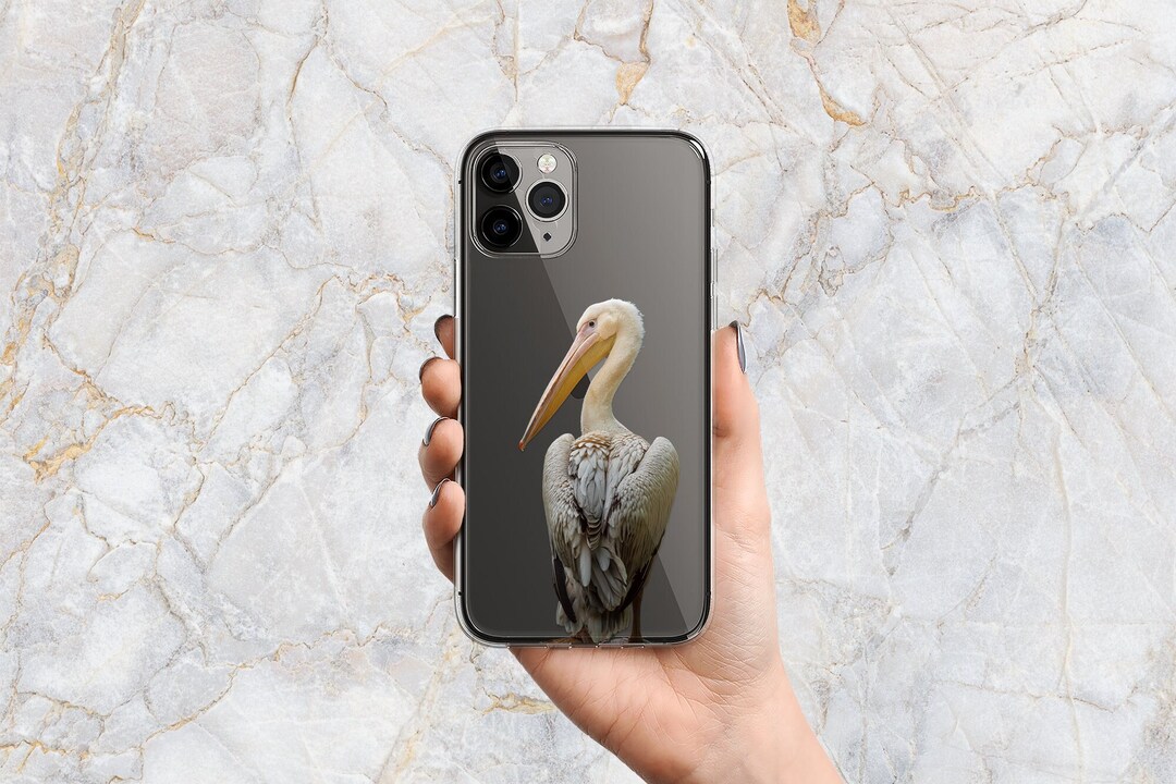 Realistic Pelican Phone Case in Clear Ocean Animals Tropical Coastal Bird iPhone 15 Pro Max 14