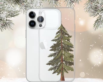 Winter Pine Tree Phone Case - Scandi Christmas Phone Case - Fir Tree - iPhone 16 Pro Max 15 14 Pro 13 mini 12 11 Samsung S24 Ultra S23 S22