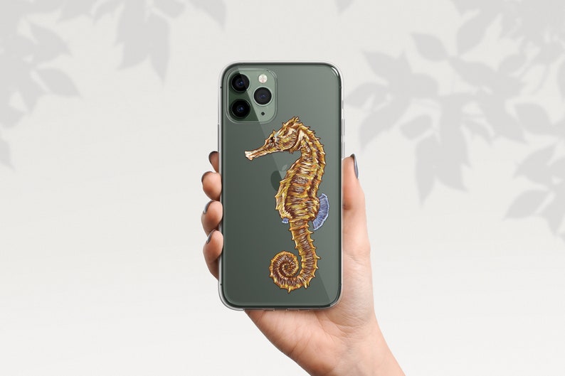 Seahorse Phone Case in Clear Ocean Animals Tropical Sea Creatures iPhone 15 Pro Max 14 Plus 13 mini 12 11 XS X XR SE Samsung S22 S21 画像 6