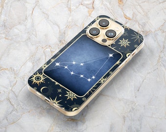 Capricorn Zodiac Phone Case in Clear - Celestial Star Sign -Astrology - iPhone 14 Pro Max Plus -13 Pro 12 mini 11 XS SE XR X Samsung S22 S21
