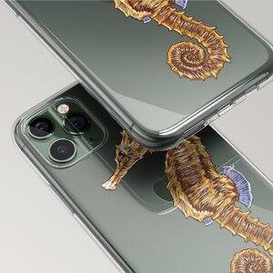 Seahorse Phone Case in Clear Ocean Animals Tropical Sea Creatures iPhone 15 Pro Max 14 Plus 13 mini 12 11 XS X XR SE Samsung S22 S21 画像 3