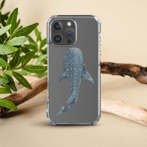 Whale Shark Phone Case in Clear - Realistic Ocean Animals - Sea Creatures - iPhone 16 Pro Max 15 Pro 14 13 mini 12 Samsung S25 Ultra S24 S23