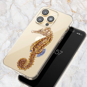 Seahorse Phone Case in Clear Ocean Animals Tropical Sea Creatures iPhone 15 Pro Max 14 Plus 13 mini 12 11 XS X XR SE Samsung S22 S21 画像 1