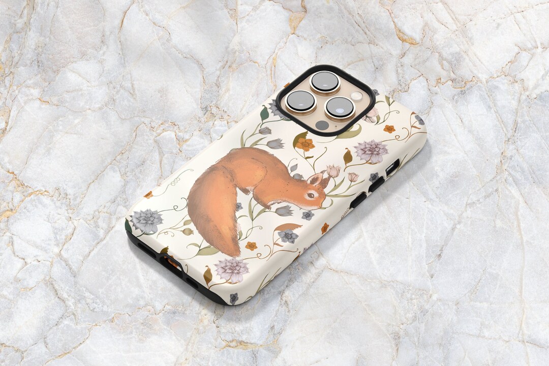 Cottagecore Squirrel Phone Case W/ Spring Flowers Woodland Forest ...