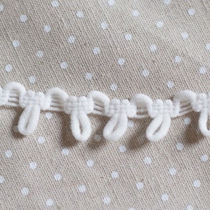 Button loop lace, braid trim, bridal button loop lace, button loop trim, elastic button loop, stretch loop, button lace, white button loop