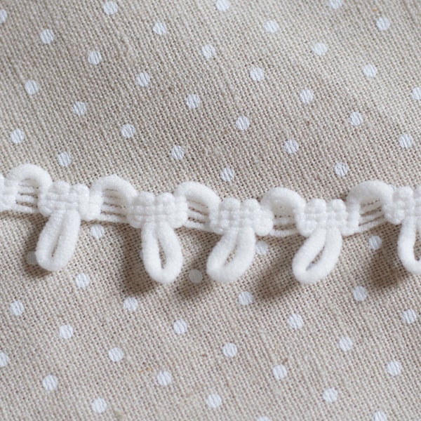 Button loop lace, braid trim, bridal button loop lace, button loop trim, elastic button loop, stretch loop, button lace, white button loop