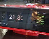 Vintage Sony flip clock radio Space age 70s rare item