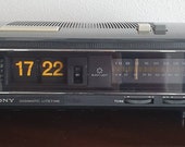 Vintage Sony BLACKLIGHT flip clock very rare 70s