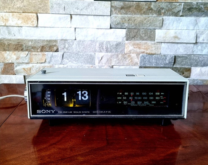 Vintage Sony Digimatic Flip Clock Alarm Radio. 50hz Rare Etsy
