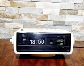 Vintage Sony 8FC-100E flip clock 70s white with rare original box