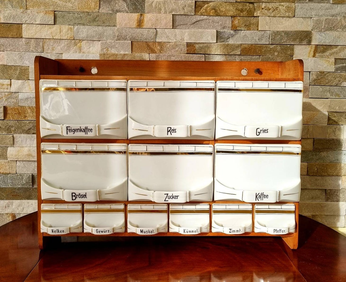 Antique German Spice rack. 1930s. Near mint condition. Etsy