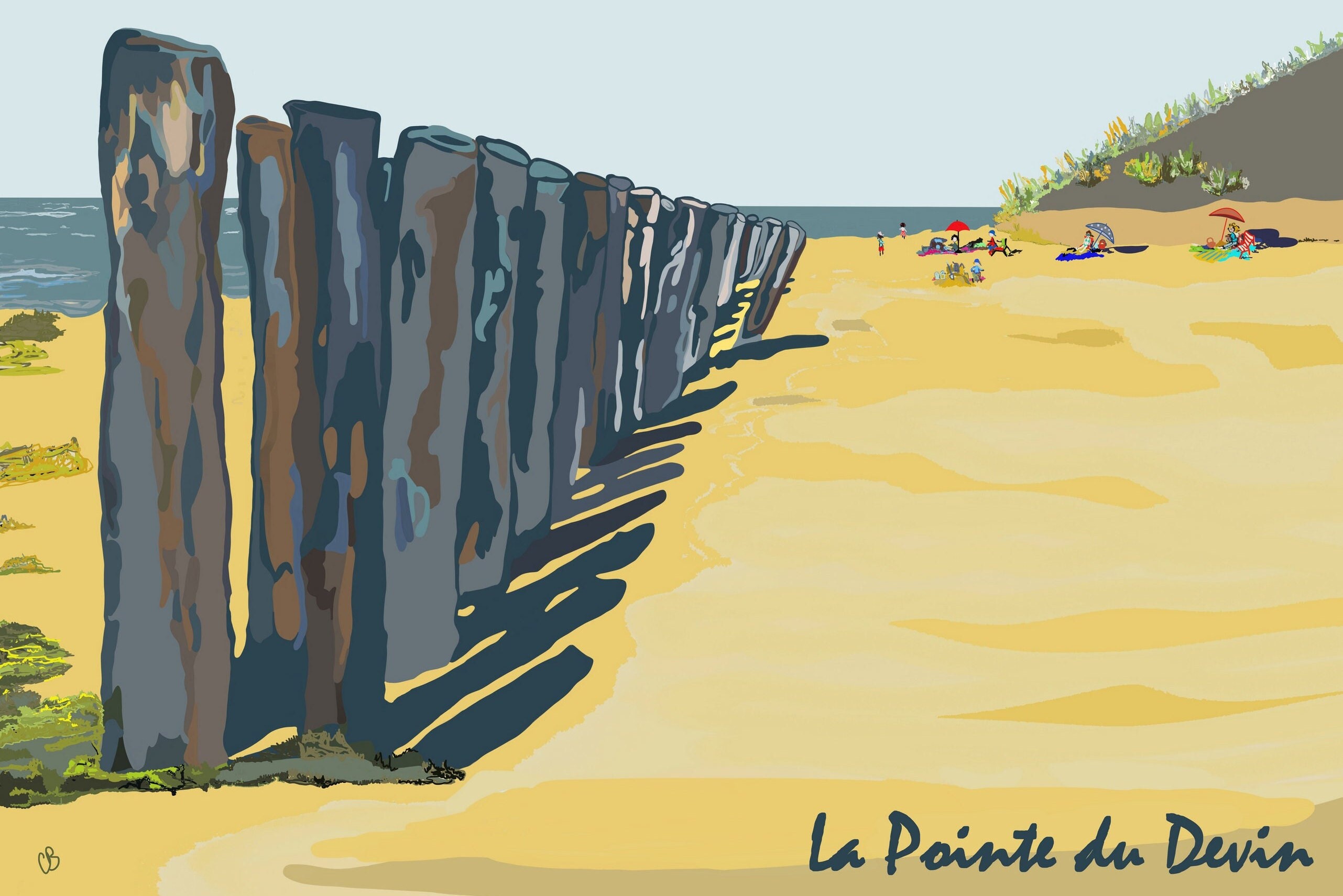 Affiche Noirmoutier-La Pointe Du Devin - Littoral Atlantique - Mer