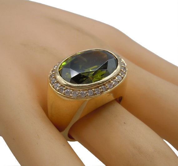 Ring mit Peridot - Statementring vergoldet RG57 - image 5