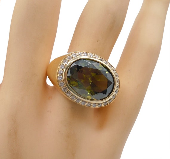 Ring mit Peridot - Statementring vergoldet RG57 - image 6
