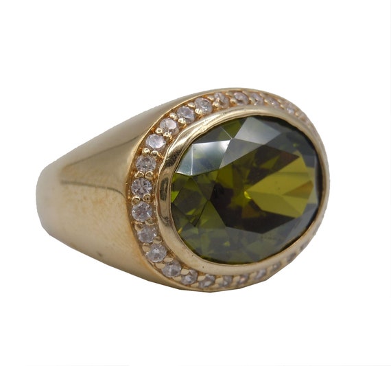 Ring mit Peridot - Statementring vergoldet RG57 - image 1