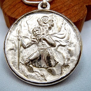 Christopherus pendant with snake chain