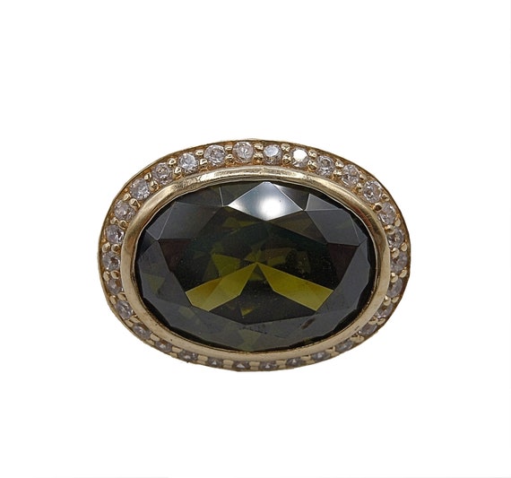 Ring mit Peridot - Statementring vergoldet RG57 - image 3