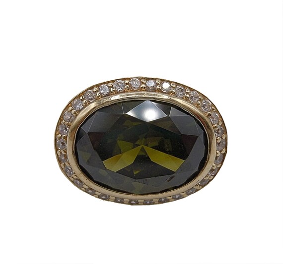 Ring mit Peridot - Statementring vergoldet RG57 - image 2