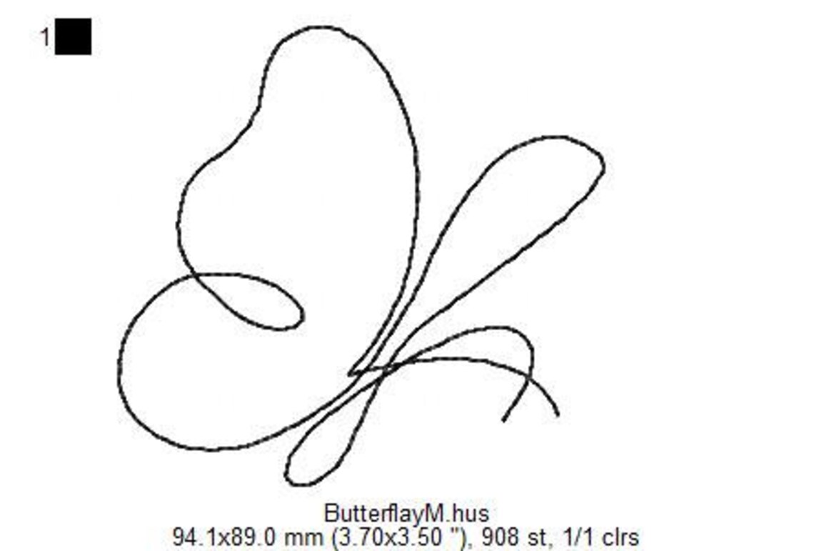 Butterfly one line embroidery design embroidery file  etsy
