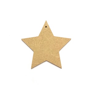 Star - Custom Personalized Wood Ornaments - Unfinished MDF Shape Blanks for Craft Night