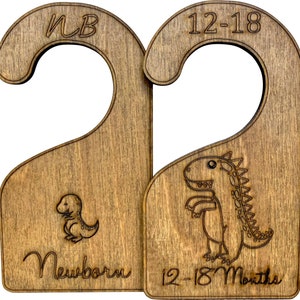 Dinosaur T-Rex Baby Nursery Closet Dividers Hangers, Clothes Divider, Size Markers, Mother or Mommy to be, Infant, Toddler, Baby Shower Gift