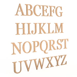Full Alphabet 6" Inch MDF Wood Letters in Standard Serif Type Face Font  for Signs or Names