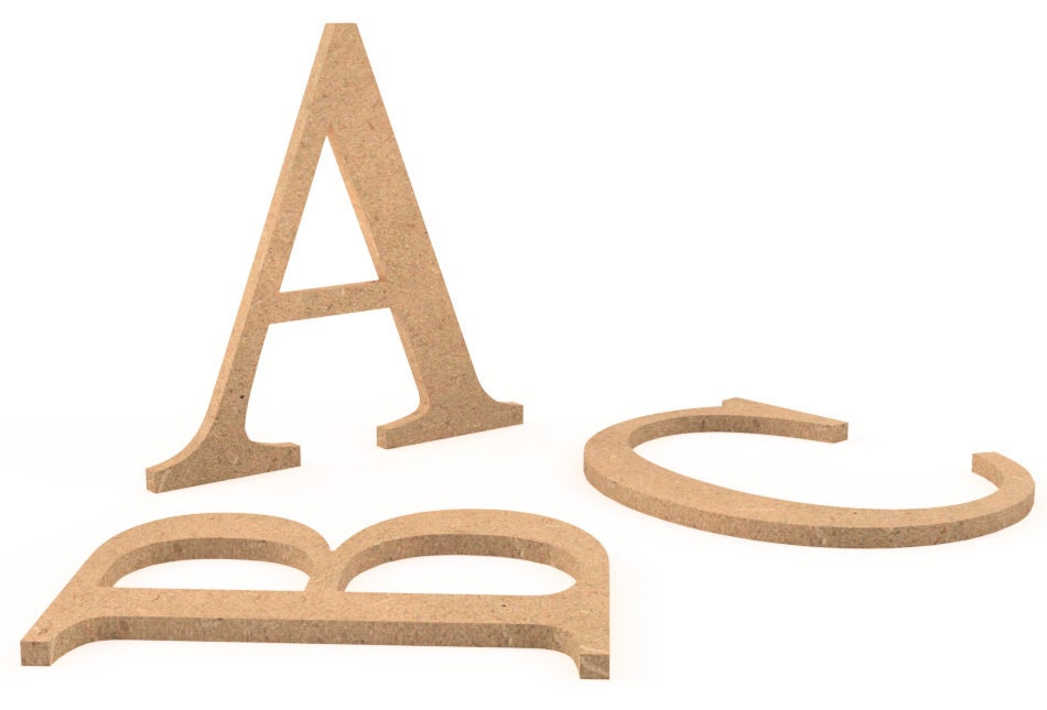 Full Alphabet 6 Inch MDF Wood Letters in Standard Serif Type Face Font for  Signs or Names 